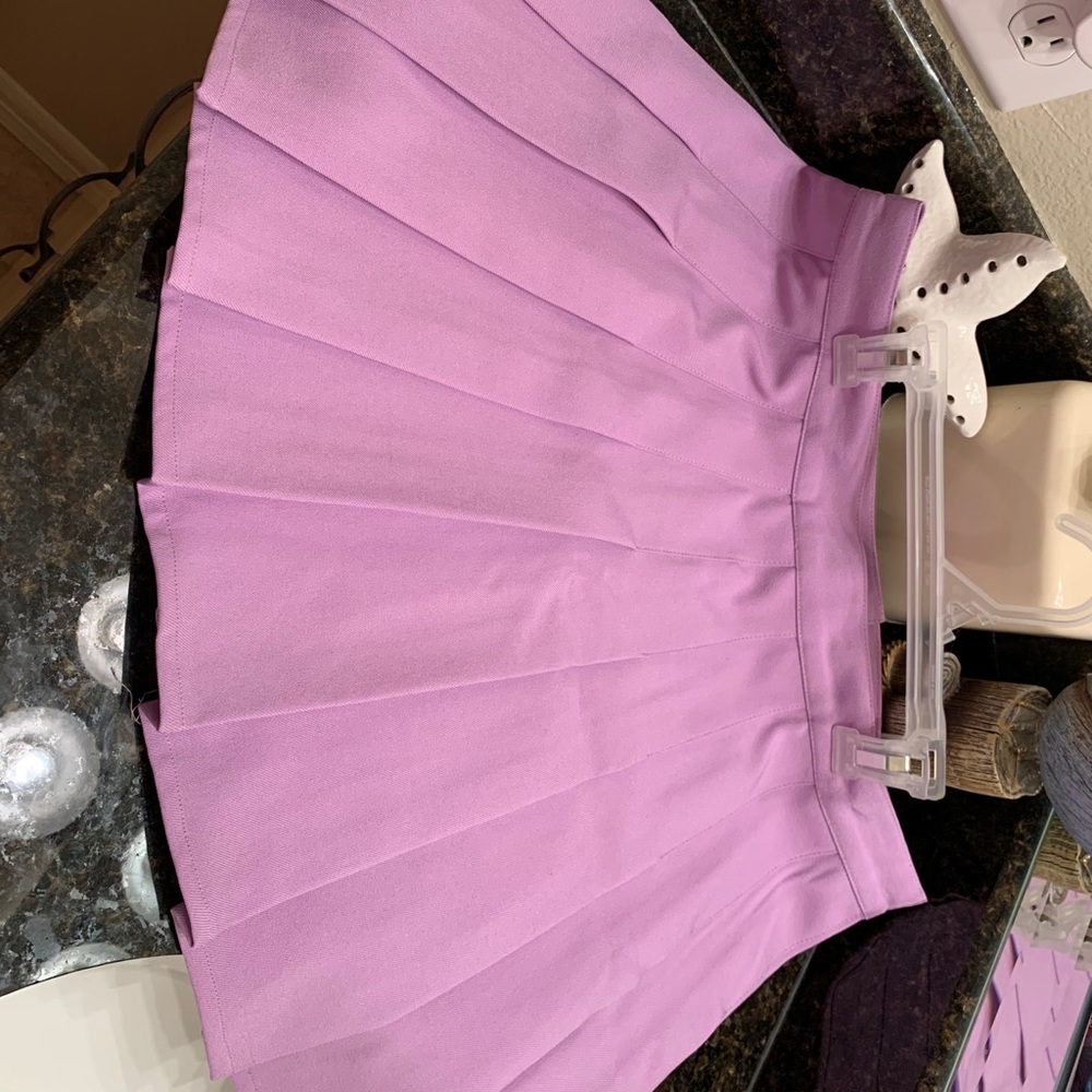 Purple pleated skirt